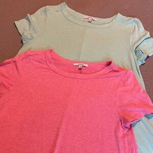 Mint Green and Pink Short Sleeve Tunics